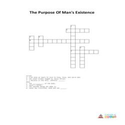 The Purpose of Man's Existence - Crossword